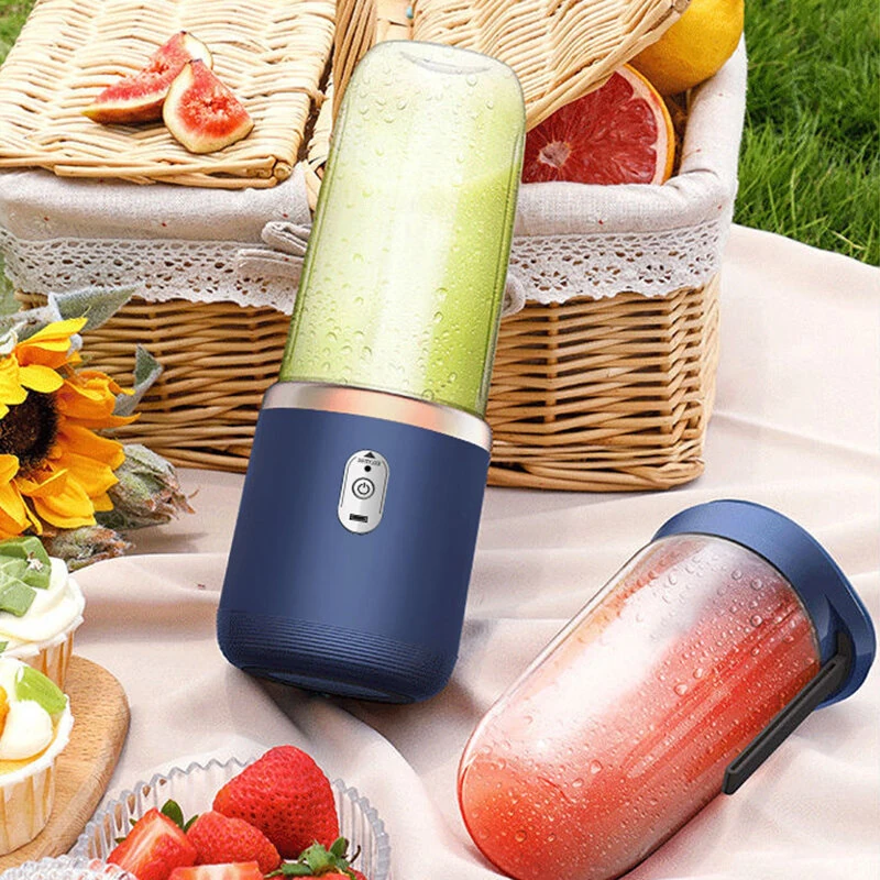 (image for) Portable USB Smoothie Blender Cup With 6 Blades 400ml Wireless Mini Charging Fruit Juicer And Food Blender With Ice Crushing Cup